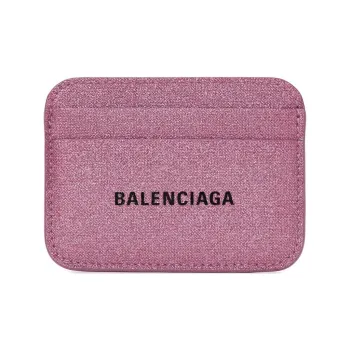 Balenciaga Polyurethane Card Holder Women's Pink