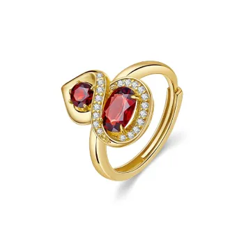 IL&CO. Natural Garnet Colored Gemstone Rings Women's