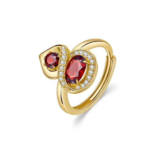 IL&CO. Natural Garnet Colored Gemstone Rings Women's