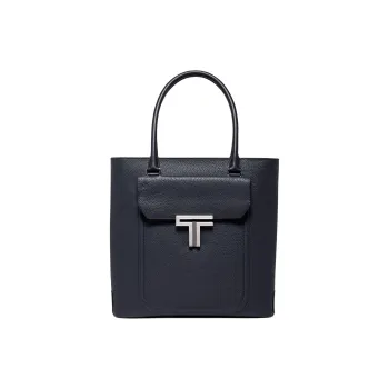 TUMI Leather Tote Bag Shopping Bag Handbag Men's Dark Blue