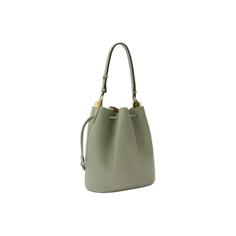 Furla Textured Calfskin Bucket Bags Shoulder Bags Small Size Women's Green-1
