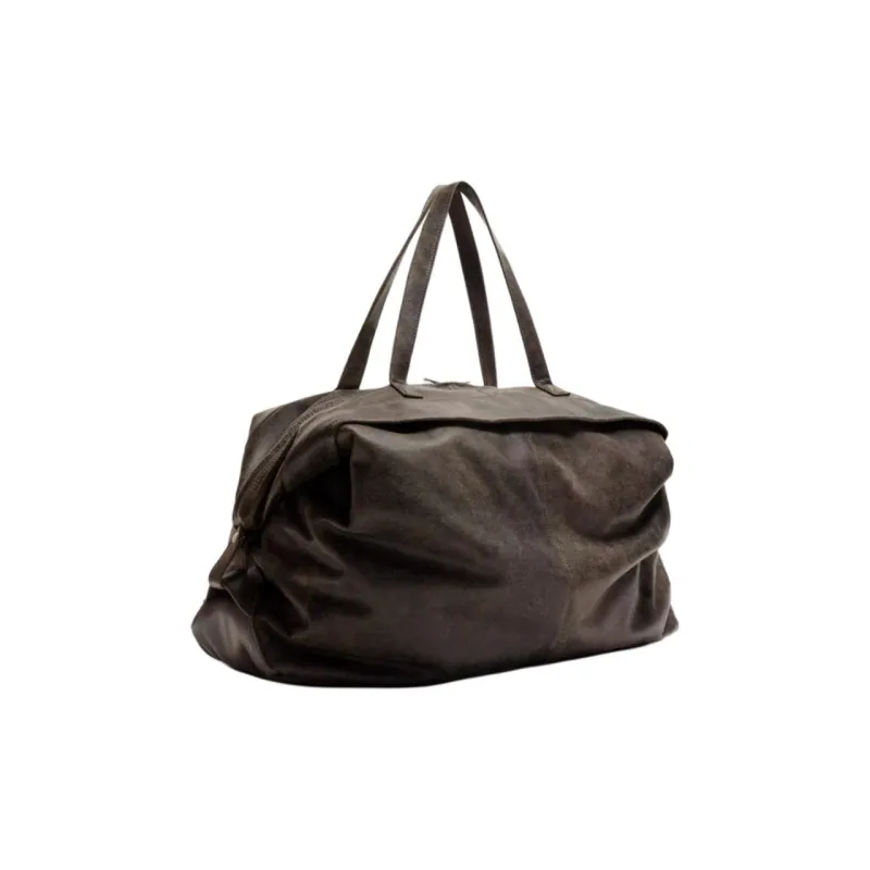ZARA Cow Leather Travel Bag Men's Black-1