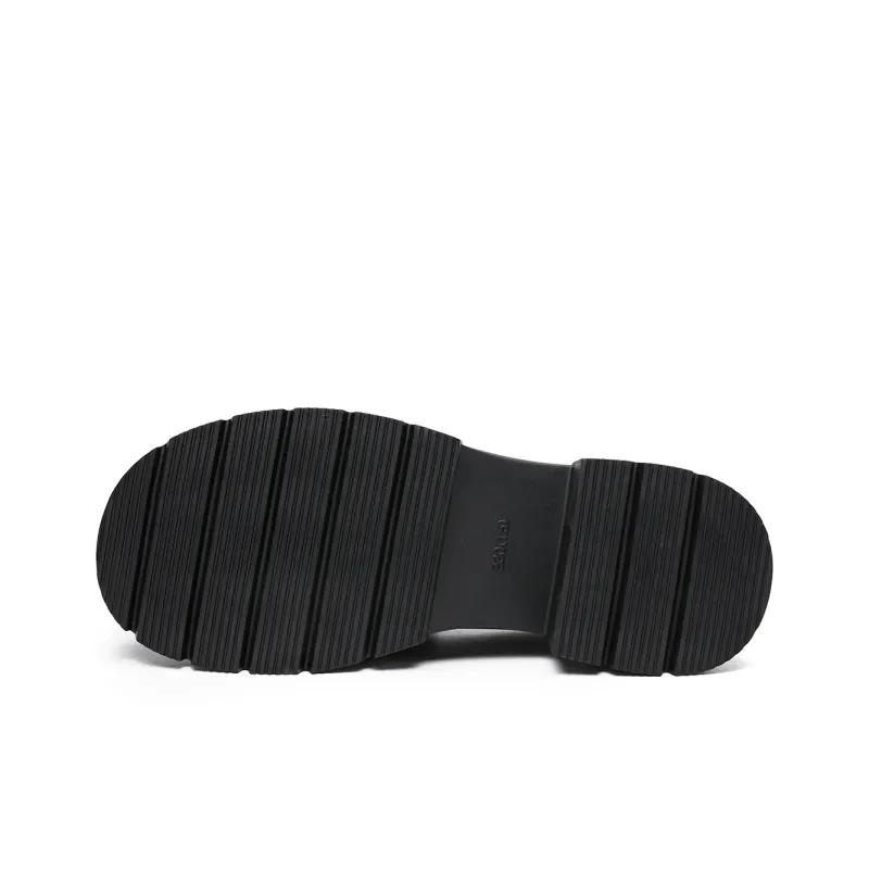 La Chapelle Ballet Flats Loafers 4.0cm Women's Black-6