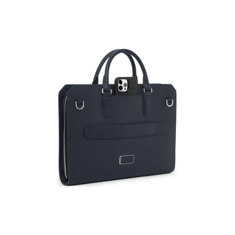 TUMI Leather Portable Briefcases Men's Dark Blue-1