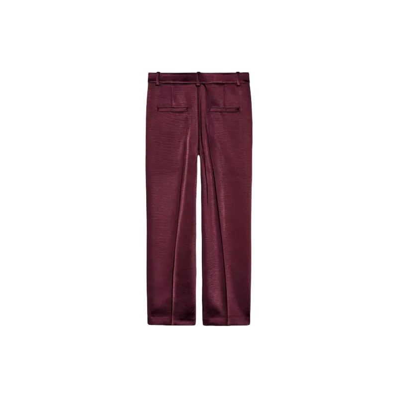 ZARA ZW Series Casual Pants Women's Burgundy Burgundy-1