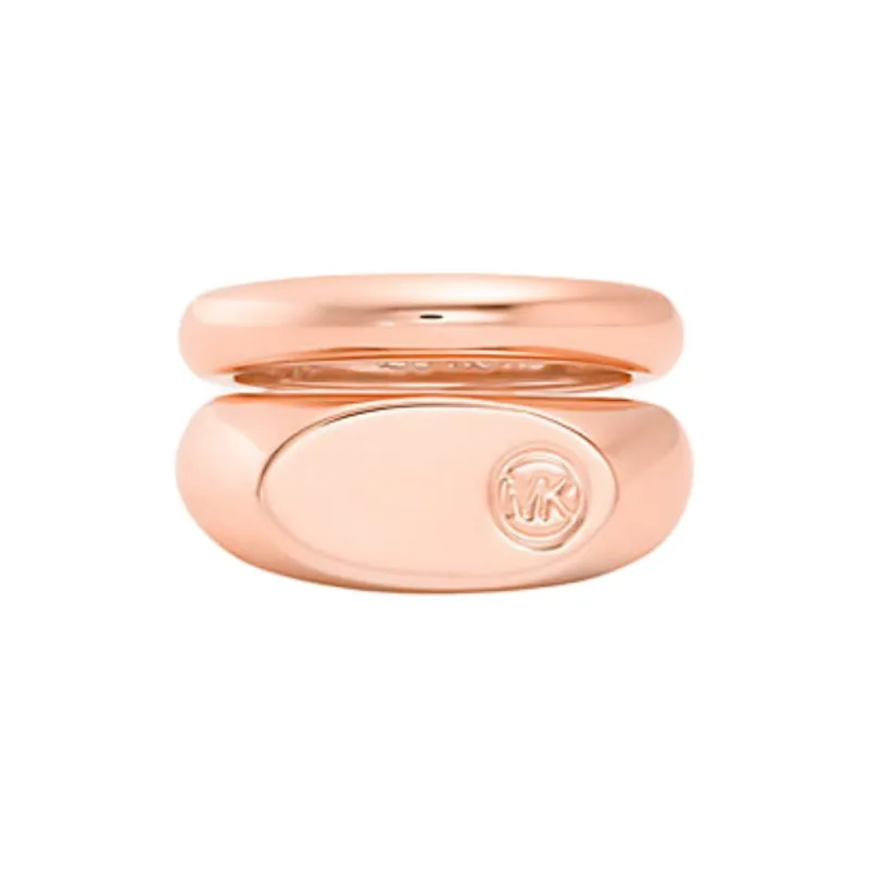 MICHAEL KORS Logo Engraved Double Layered Signet Ring-0