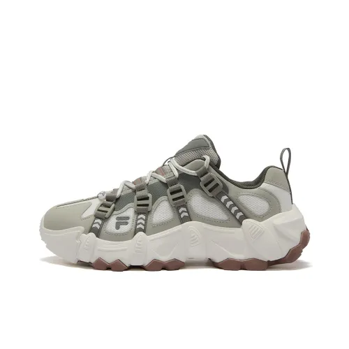 FILA FUSION EXOCET Mountains Shoes Anti-Slip Wear-Resistant Low-Top Casual Shoes Men's White Gray