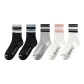 5 Pack (A-Black with Blue Stripes-Black with White Stripes-Light Gray with Black Stripes-White with Black Stripes-White with Pink Stripes)