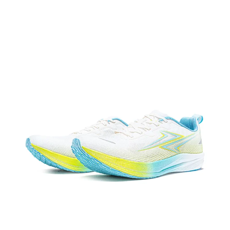 VICTORY LIGHT Anti Slip Wear Resistant Low Top Carbon Plate Sprint Training Running Shoes Unisex White Blue Green-2