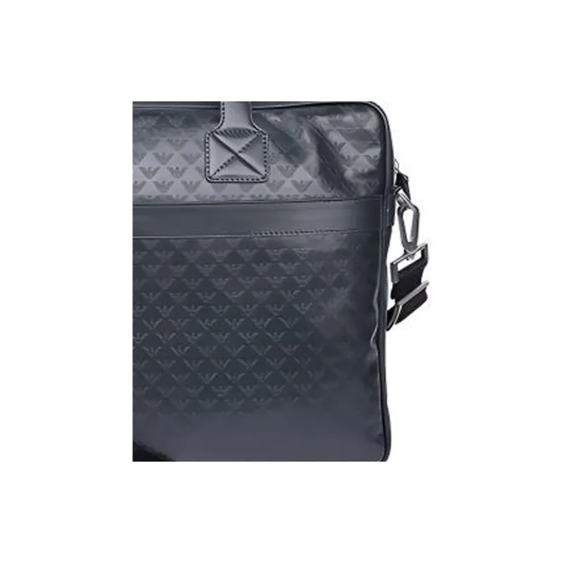 EMPORIO ARMANI Cow Leather Briefcase, One Shoulder Handbag Men's Dark Green-2