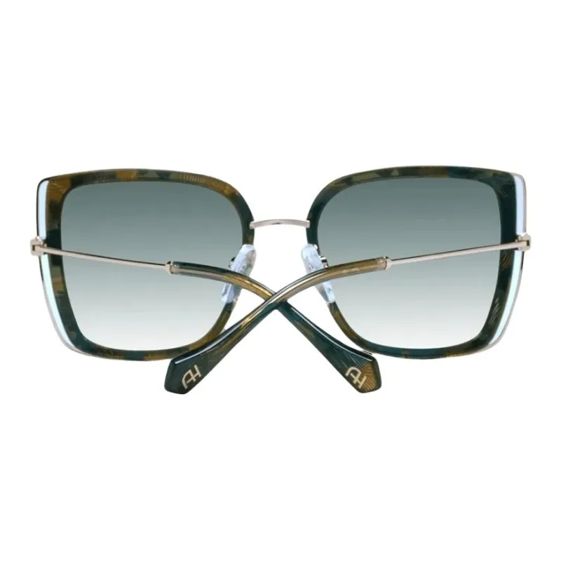 Ana Hickmann Metal Square Sunglasses Women's Green-2
