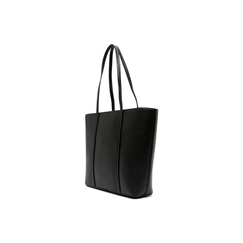 DKNY Leather Tote Bag Shopping Bag Handbag Shoulder Bag Medium Size Women's Black-1