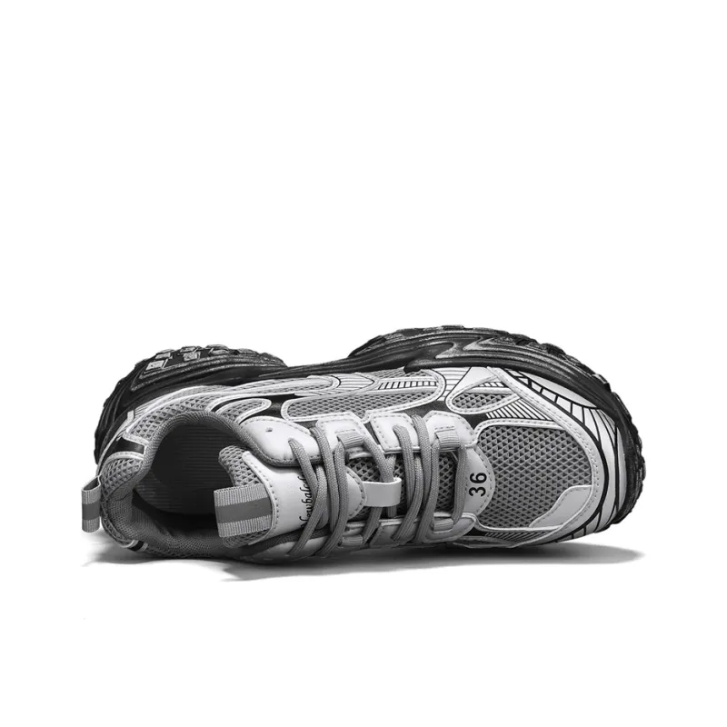 JANECO Anti-Slip And Wear-Resistant Height Increasing Low-Top Chunky Sneakers Men's-9
