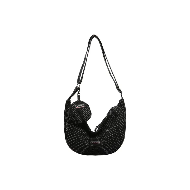 BUBM Composite Cloth Dumpling Bag Shoulder Bag Unisex Black/Yellow/Red/Green/Khaki-12