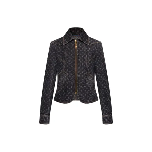 LOUIS VUITTON Monogram Denim Zip Up Jacket