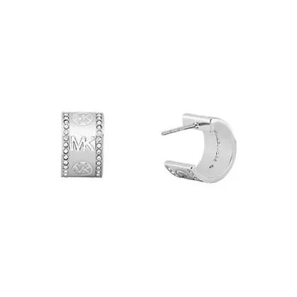 MICHAEL KORS Pavé Logo Huggie Hoop Earrings-1