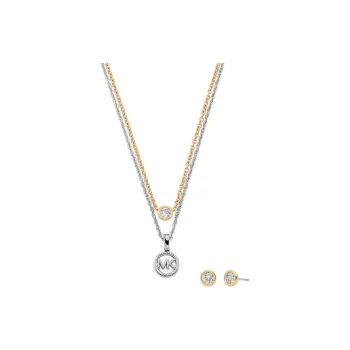 MICHAEL KORS Double Layered Necklace And Stud Earrings Gift Set