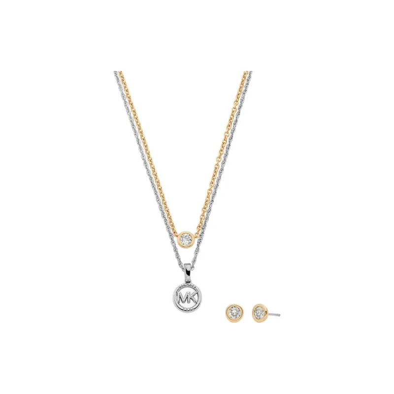 MICHAEL KORS Double Layered Necklace And Stud Earrings Gift Set-0