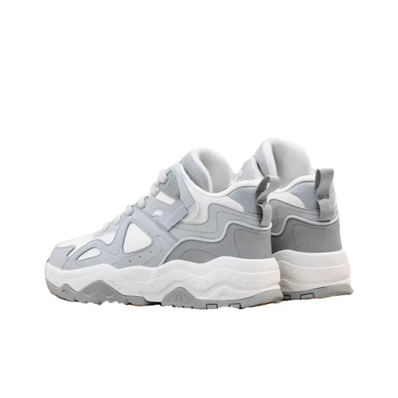 361° Sweet Wild Warm And Wear Resistant High Top Skateboard Shoes Women's Gray White-1