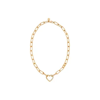 MICHAEL KORS Pavé Heart Curb-Link Necklace