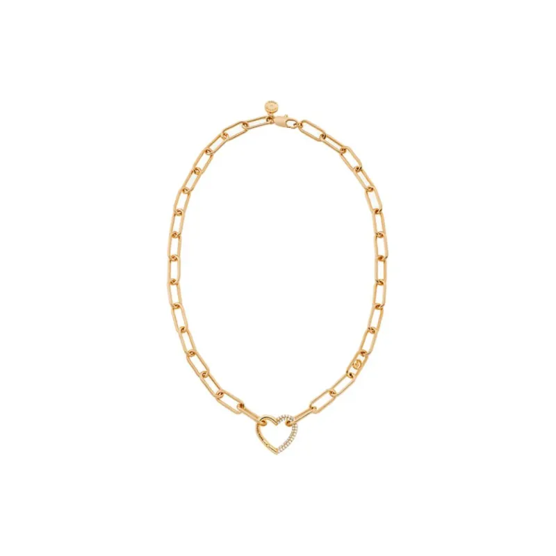 MICHAEL KORS Pavé Heart Curb-Link Necklace-0