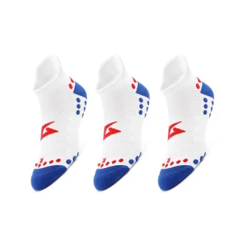 MUSCLESWING Ankle Socks Women's 3 Pack Active White Blue
