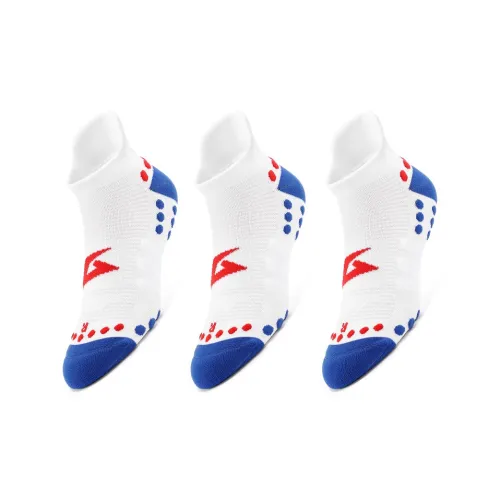 MUSCLESWING Ankle Socks Women's 3 Pack Active White Blue