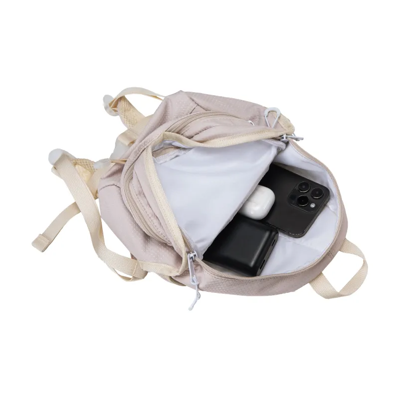 QRST Polyester Backpack Unisex Gray/Pink-29