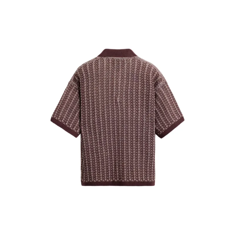 ZARA Polo Shirt Men's Burgundy Burgundy-1