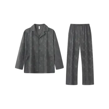 Gongdie Pajama Set Men's Gray Coffee