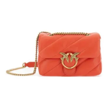 PINKO Love Bag Puff Sheepskin Shoulder Bag Crossbody Bag Mini Women's Orange