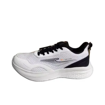 Erke Cushioned Slip Resistant Abrasion Resistant Low Top Training Shoes Men's White Black
