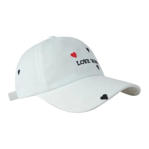 FREE RABBITⅡ Korean Style Sweet Style Heart Letter Embroidery Baseball Caps Unisex-1