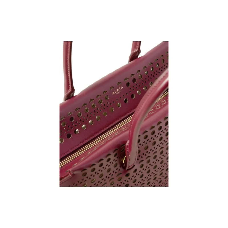 Alaia Cow Leather Shoulder Bag, Crossbody Bag, Handbag Women's Burgundy-3
