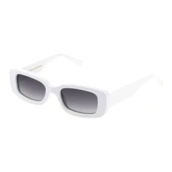Sting Acetate Irregular Shape Sunglasses Unisex White