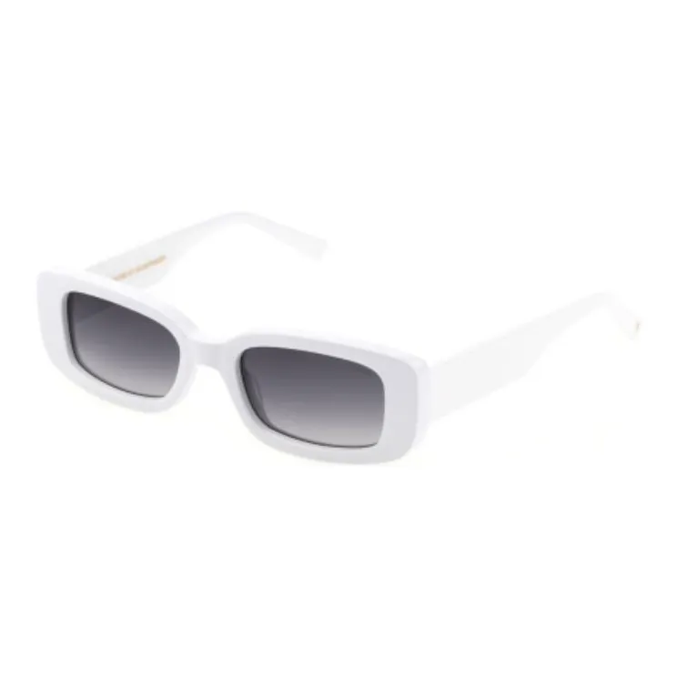 Sting Acetate Irregular Shape Sunglasses Unisex White-0
