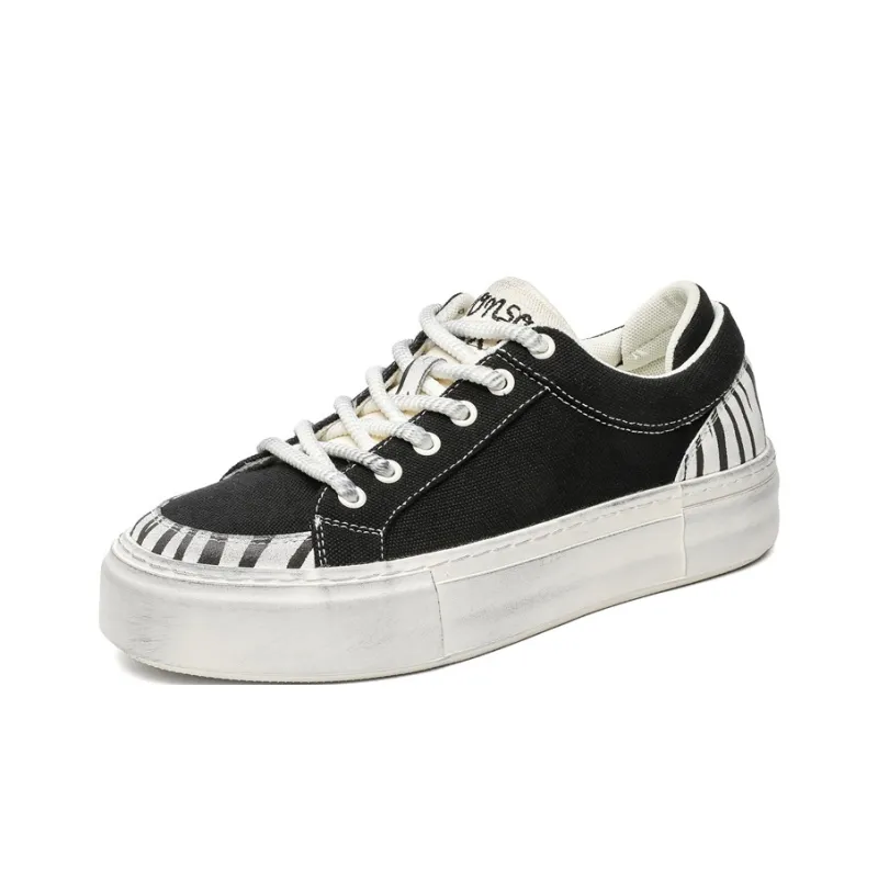 WEISHIBANGWEI Breathable Abrasion Resistant Slip Resistant Low Top Canvas Shoes Men's Black-0