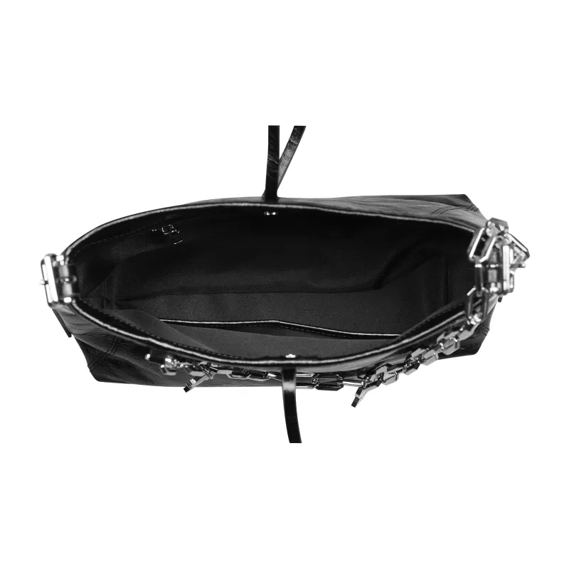 KARL LAGERFELD Top Grain Cow Leather Crossbody Bag Women's Black-6
