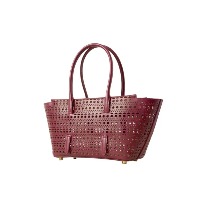 Alaia Cow Leather Shoulder Bag, Crossbody Bag, Handbag Women's Burgundy-1