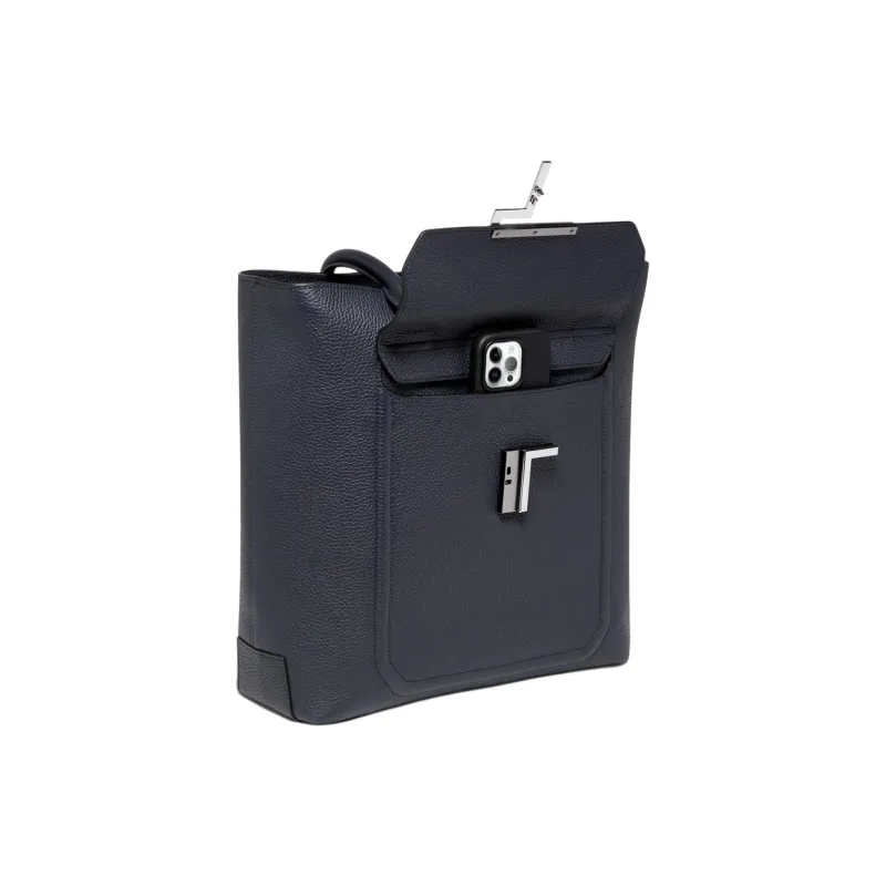 TUMI Leather Tote Bag Shopping Bag Handbag Men's Dark Blue-1
