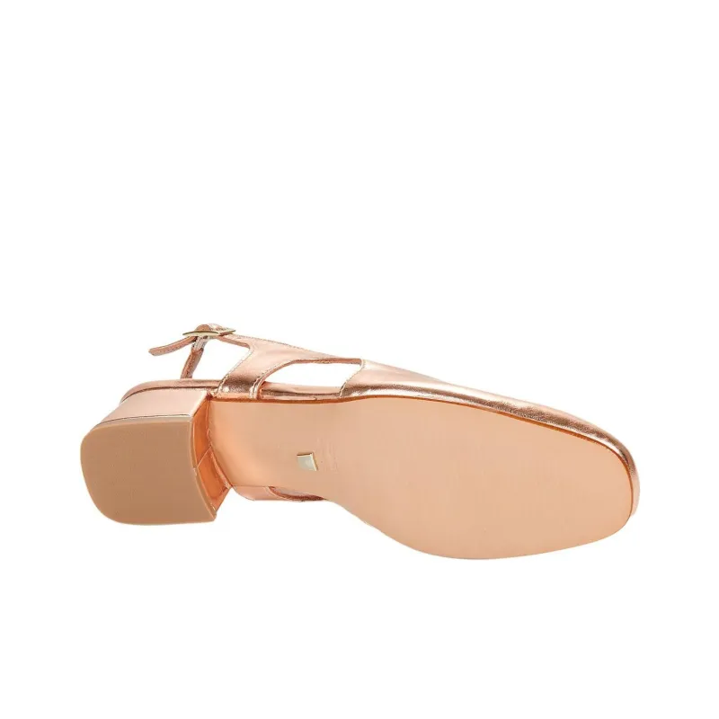 JB MARTIN Vicola Block Heel High Heels 4cm Women's Gold-6
