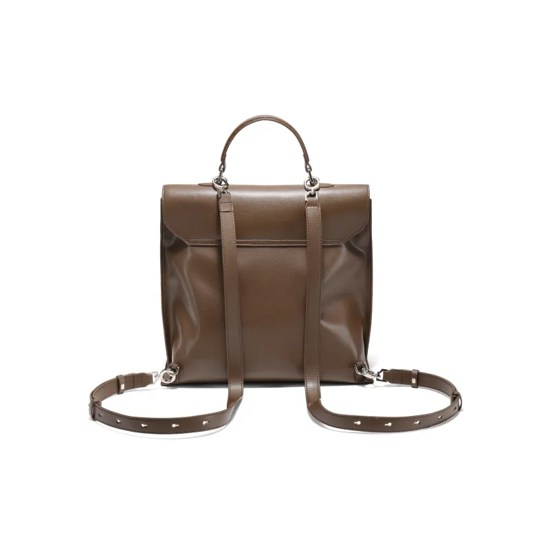 BELLE Artificial Leather Backpack Women's Black, Khaki-9