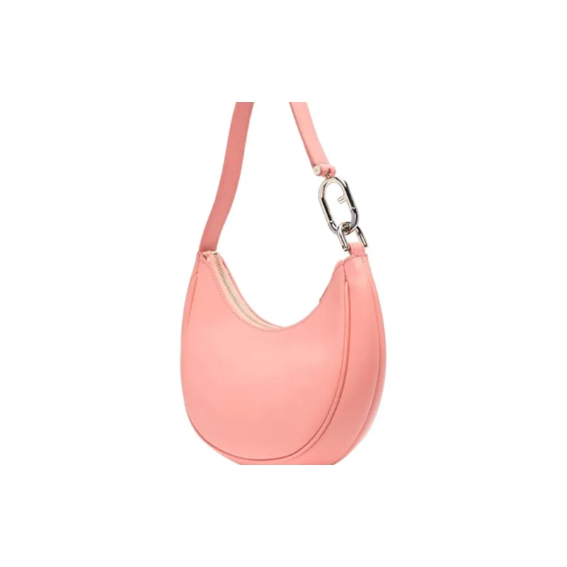 Furla Primavera Leather Dumpling Bag Shoulder Bag Small Size Women's Pink-3