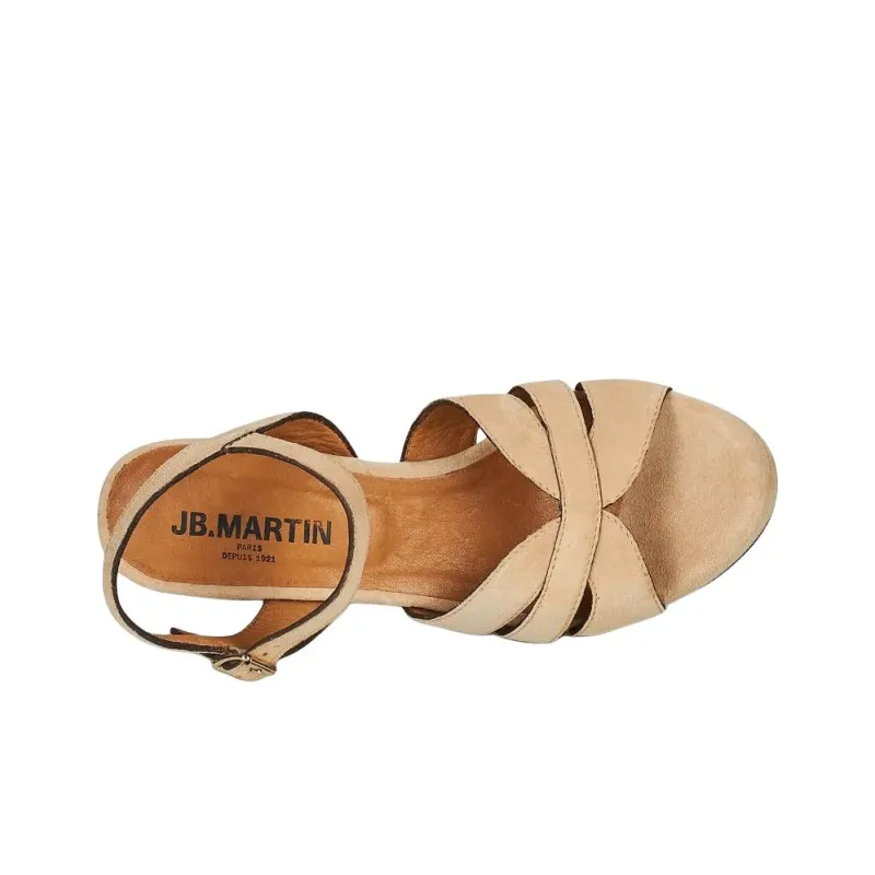 JB MARTIN MINA Strap Sandals 9cm Women's Beige-6