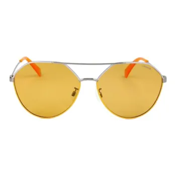 Polaroid Metal Aviator Sunglasses Unisex Silver