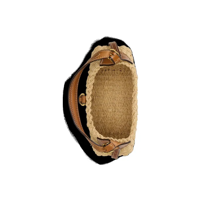 Polo Ralph Lauren Polo ID Raffia Shoulder Bag Trumpets Women's Natural Color-4