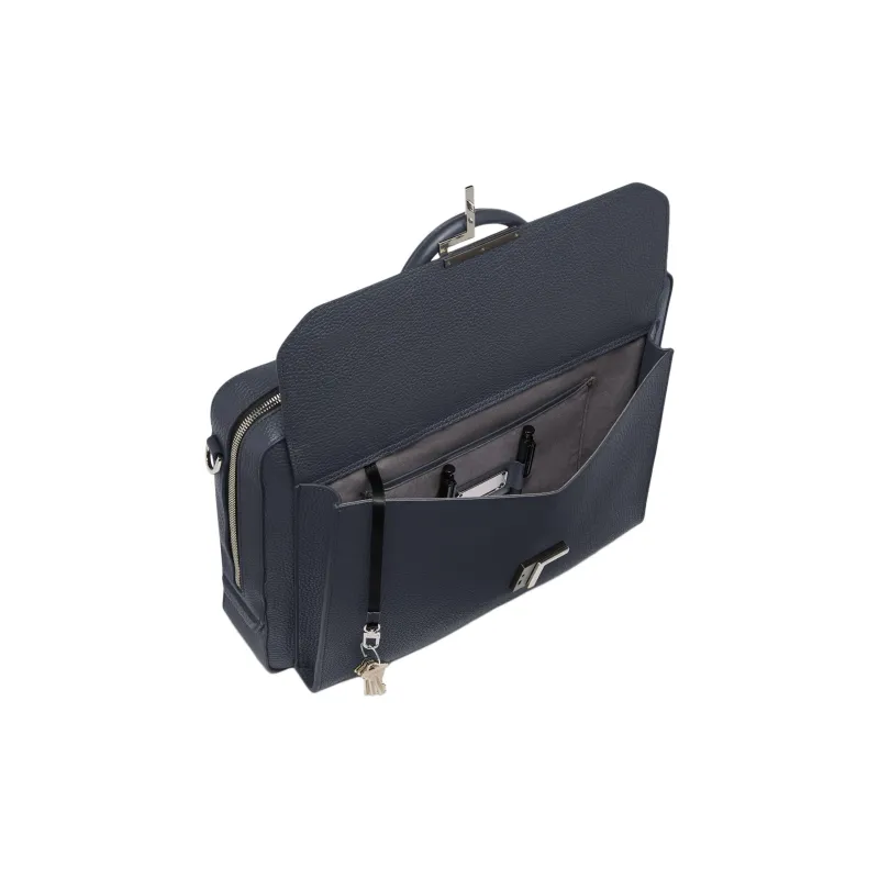 TUMI Leather Briefcases Men's Dark Blue-1