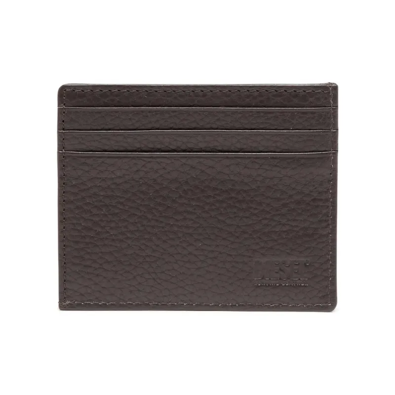 DIESEL Cow Leather Card Holder Regular Men's Brown-1