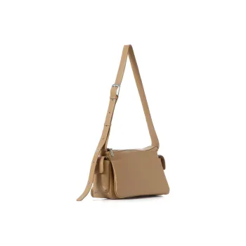SQUARE Line Cow Leather Versatile Fashion Trunk Crossbody Bag Regular Unisex Ivory White/black/brown