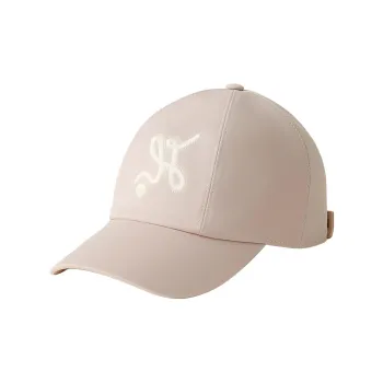 HERMES Silk Cotton Fabric Cotton Elastane Palladium Plated Baseball Caps Women's Pink